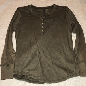 Olive green long sleeve henley top